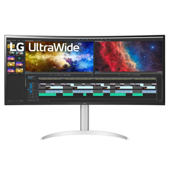 Монитор, LG, 37.5'', Бял