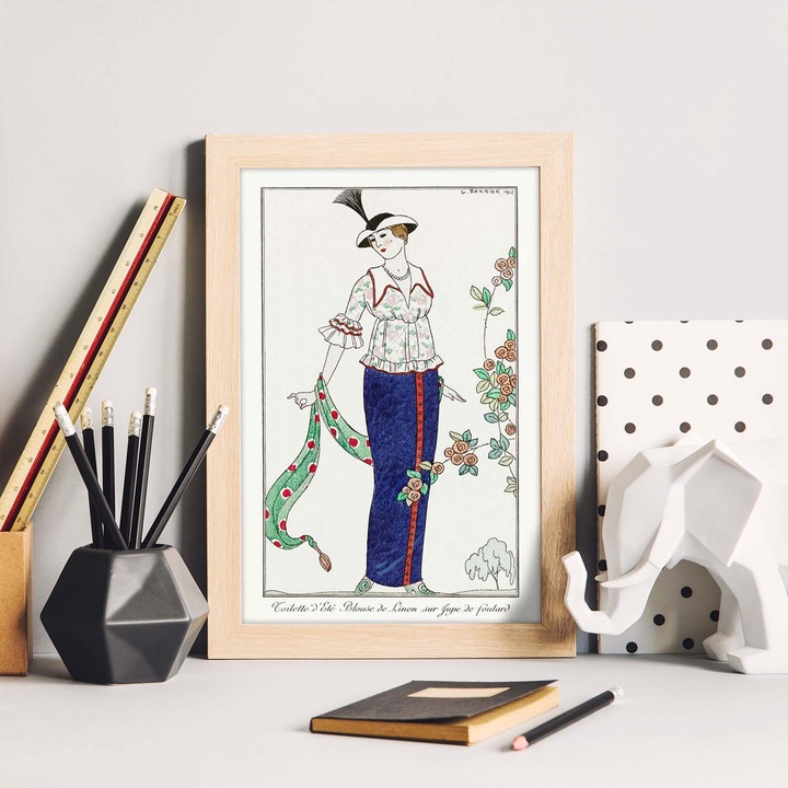 Tablou, Nacnic, Vintage Print Model 025 cu ilustratii Art Deco ale lui George Barbier, 13191-1-A4-SM