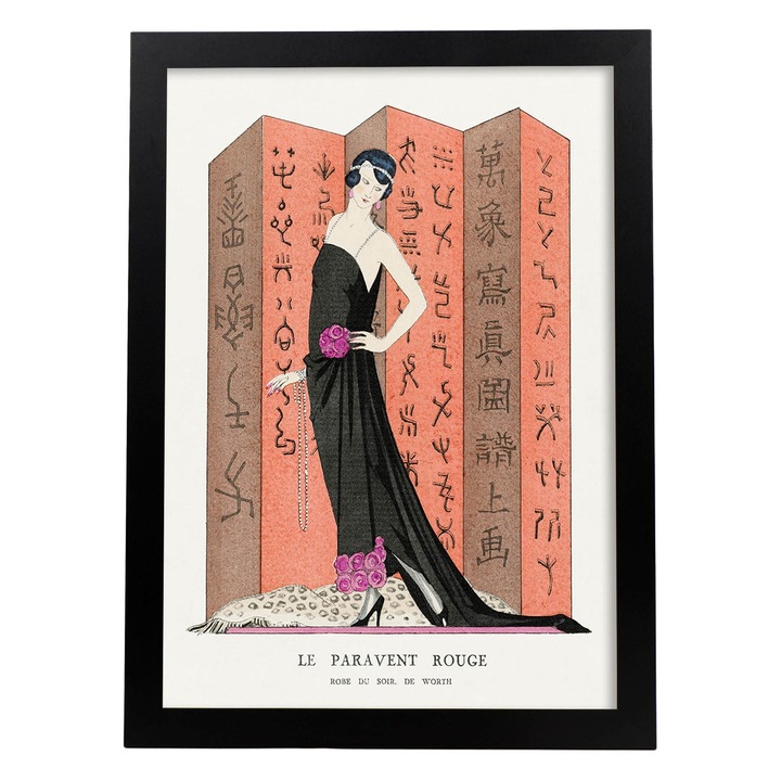 Tablou, Nacnic, Vintage Print Model 024, cu ilustratii Art Deco by George Barbier, 13190-1-A3-SM