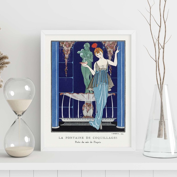 Tablou, Nacnic, Vintage Print Model 009 cu ilustratii Art Deco ale lui George Barbier, 13175-1-A4-SM