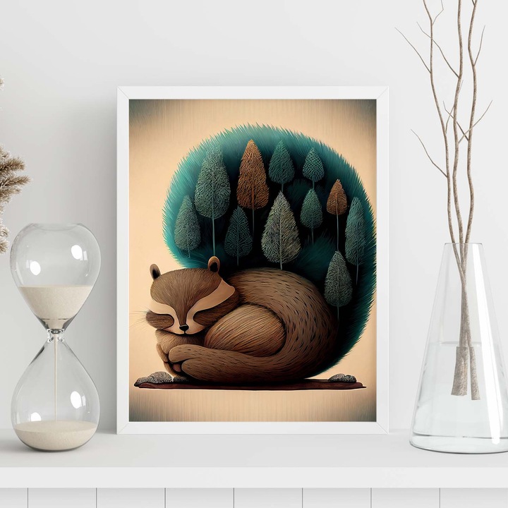 Poster decorativ, Nacnic, Rame albe, A3