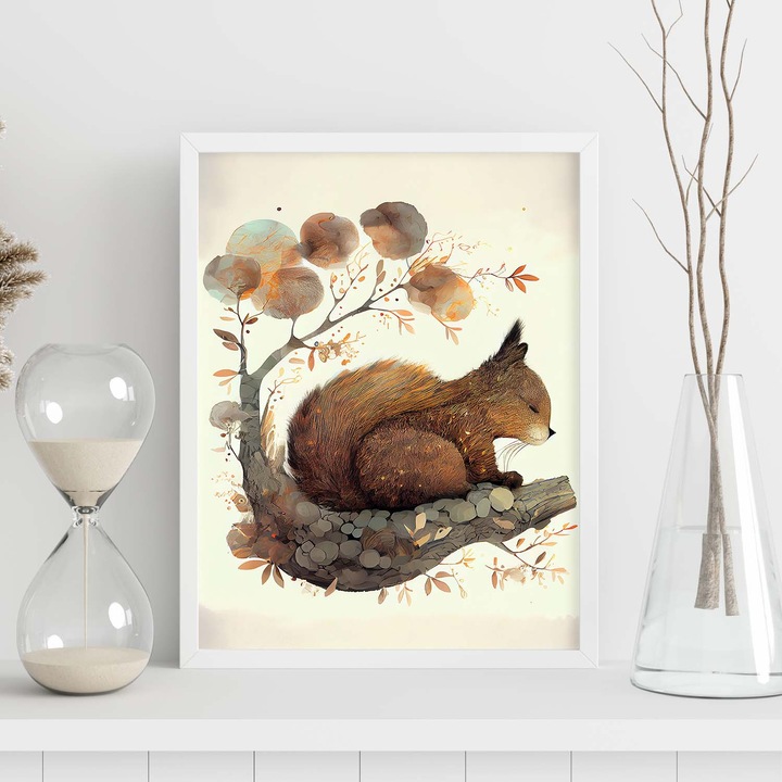 Poster decorativ de perete, Nacnic, Rame albe, A4