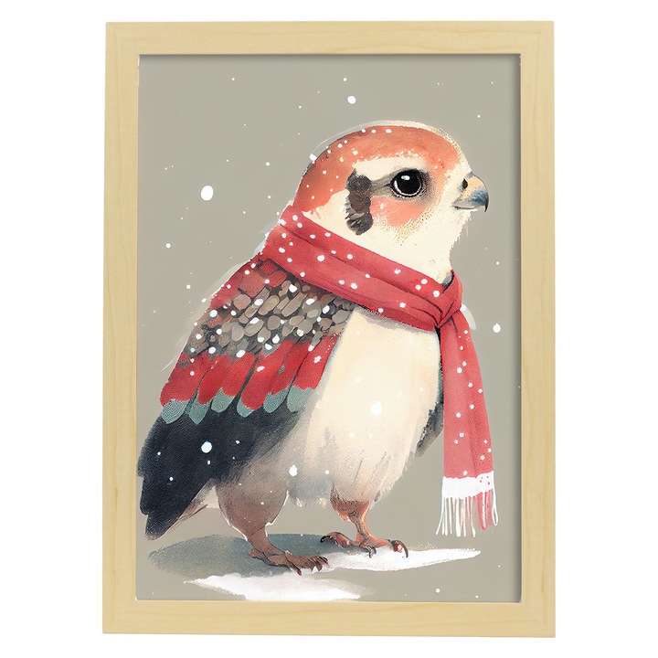 Tablou Nacnic, Falcon, Rama din lemn, A4, 101023-1-A4-CM-LW