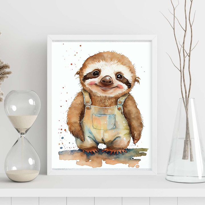 Poster cu animale, Nacnic, Rame albe, A4