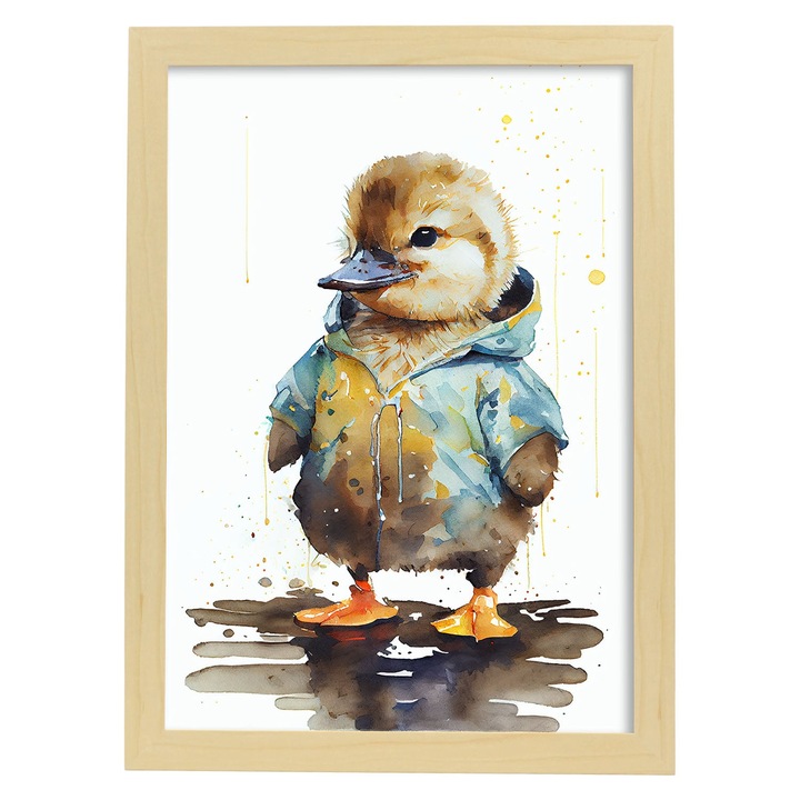 Poster cu pasari, Nacnic, Rame bej, A4