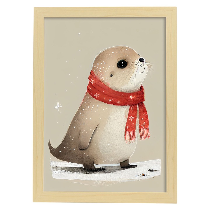 Tablou, Nacnic, Seal, Rame din lemn, A4, 101032-1-A4-CM-LW