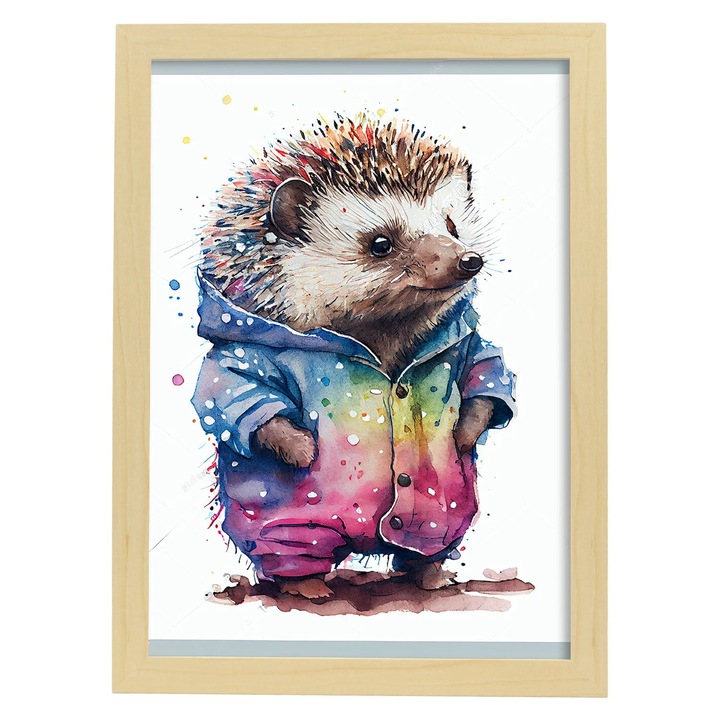 Poster cu arici, Nacnic, Rame bej, A4