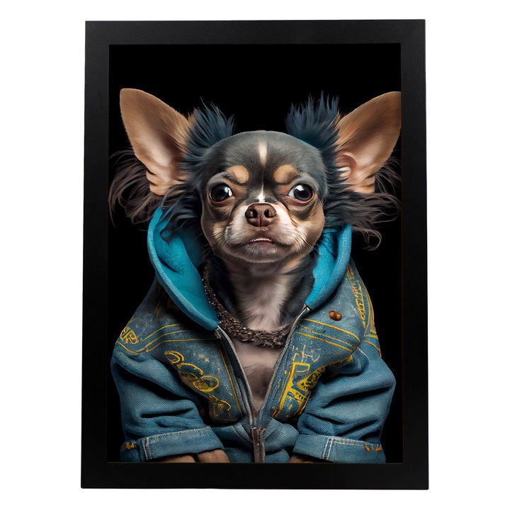 Poster cu animale, Nacnic, Rame negre, A4