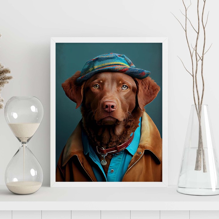 Poster cu animale, Nacnic, Rame albe, A3