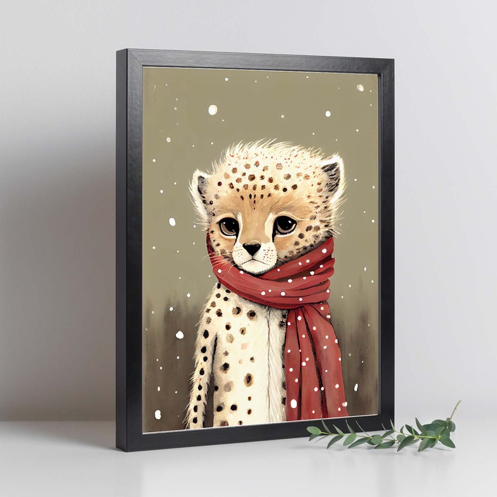 Poster cu animale, Nacnic, Rame negre, A4