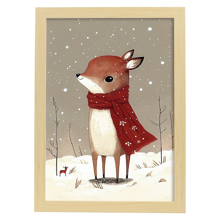 Tablou, Nacnic, Cerb, Rame din lemn, A4, 101071-1-A4-CM-LW