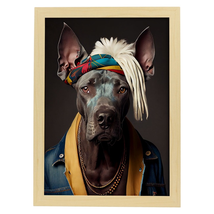 Poster cu animale, Nacnic, Rame bej, A4