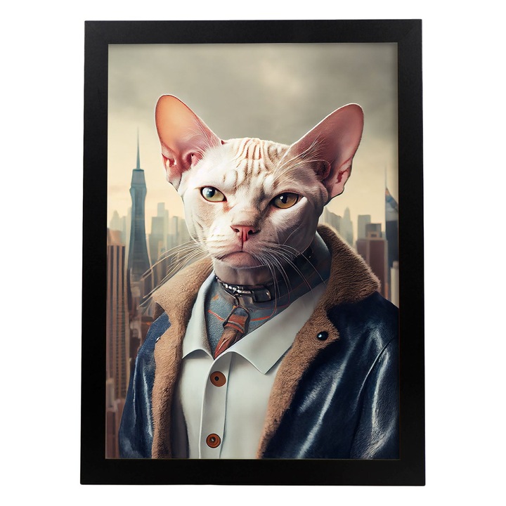 Poster cu animale, Nacnic, Rame negre, A4