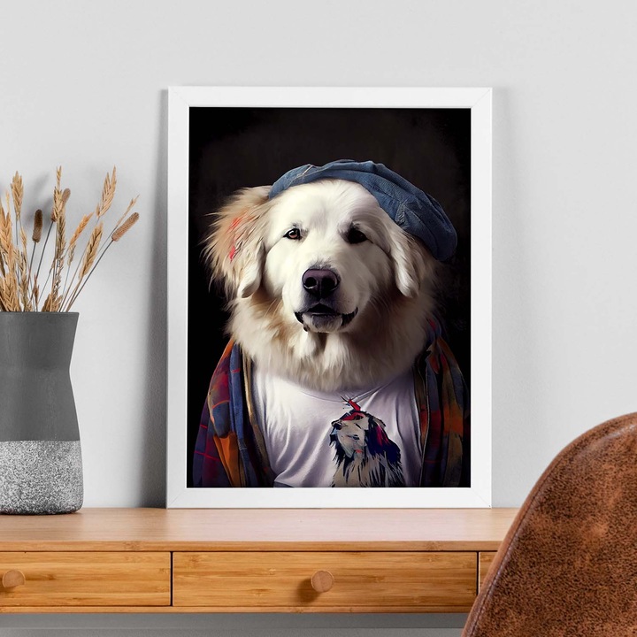 Poster cu animale, Nacnic, Rame albe, A4