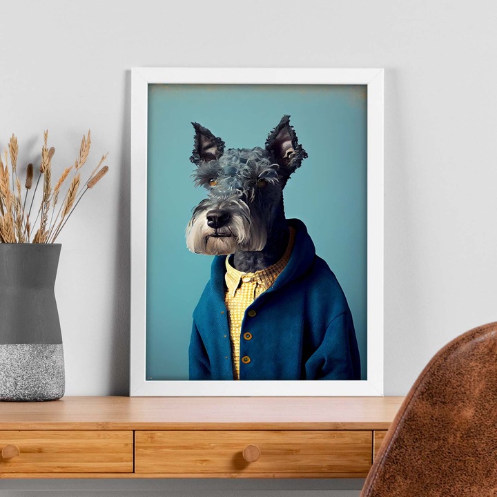 Poster cu animale, Nacnic, Rame albe, A4