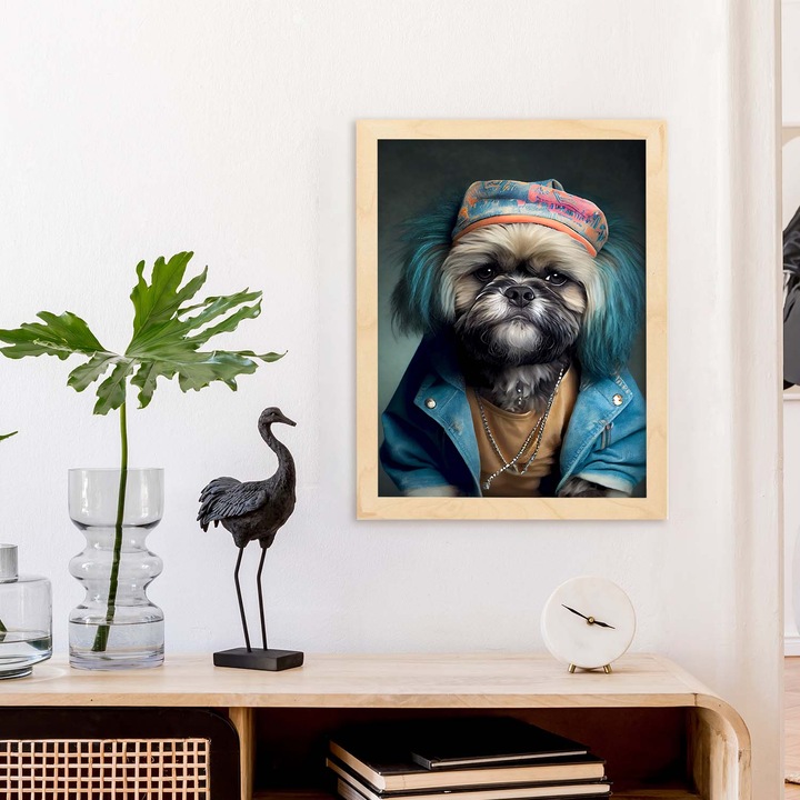 Poster cu animale, Nacnic, Rame bej, A4