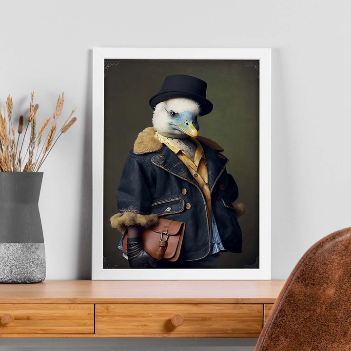 Poster cu rata, Nacnic, Rame albe, A4