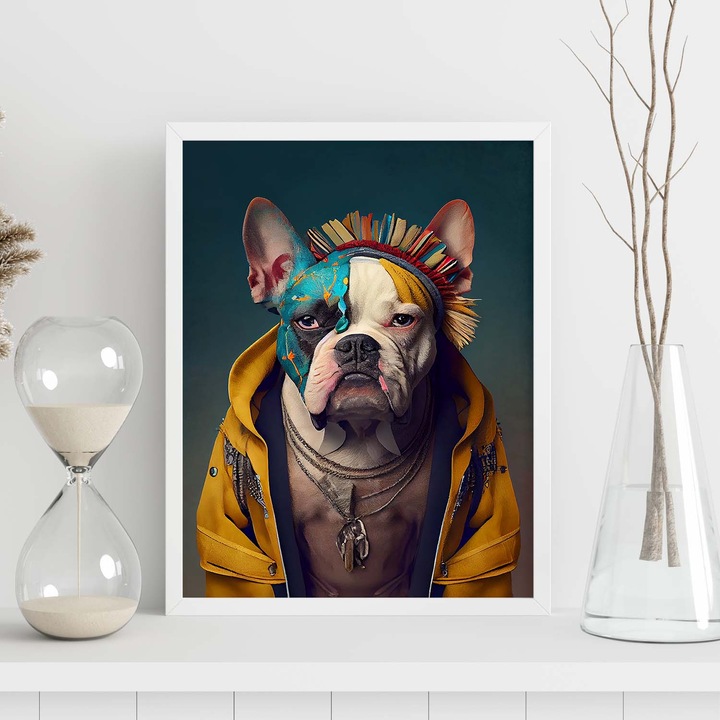 Poster cu animale, Nacnic, Rame albe, A3