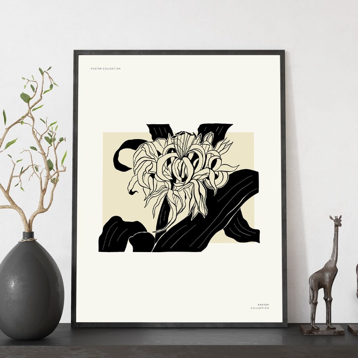 Tablou, Nacnic, Abstract Pop Art. Crizantema pentru decoratiuni interioare, 17465-1-A3-CM-LW