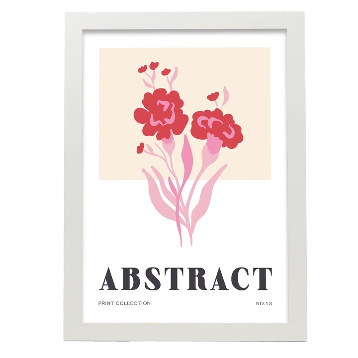 Tablou, Nacnic, Flori, A4, Alb, 17206-1-A4-CM-NEGRU