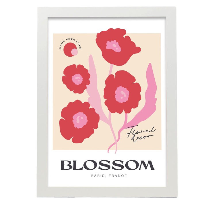 Tablou, Nacnic, Flori, A4, Alb, 17202-1-A4-CM-NEGRU