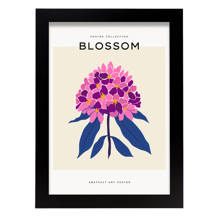 Tablou, Nacnic, Flori, A4, Negru, 17185-1-A4-CM-LW