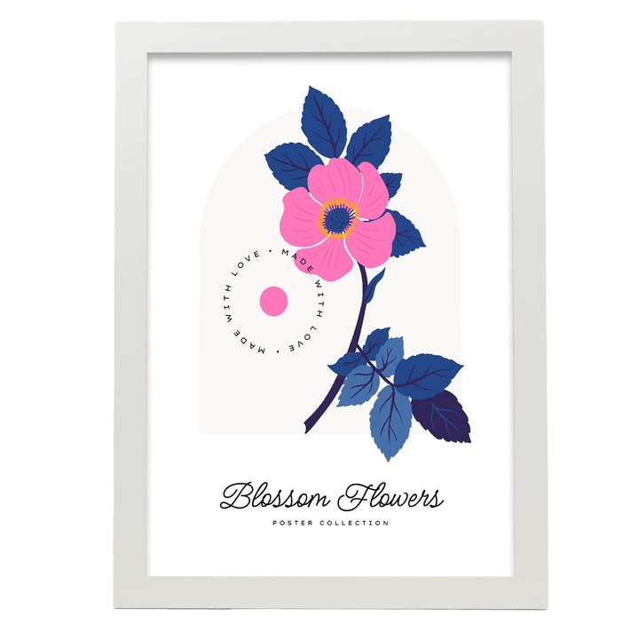 Tablou, Nacnic, Flori, A4, Alb, 17162-1-A4-CM-NEGRU