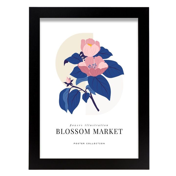 Tablou, Nacnic, Flori, A4, Negru, 17156-1-A4-CM-LW