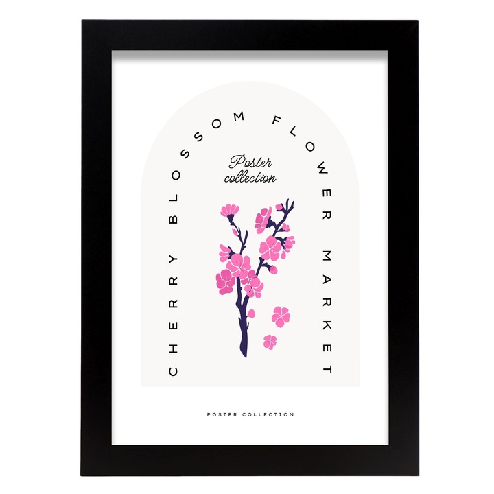 Tablou, Nacnic, Flori, A4, Negru, 17158-1-A4-CM-LW