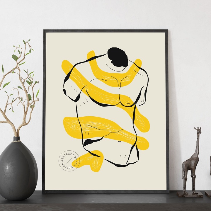 Tablou, Nacnic, Abstract Pop Art. Sectiune trunchi masculin, A3, 17035-1-A3-CM-LW