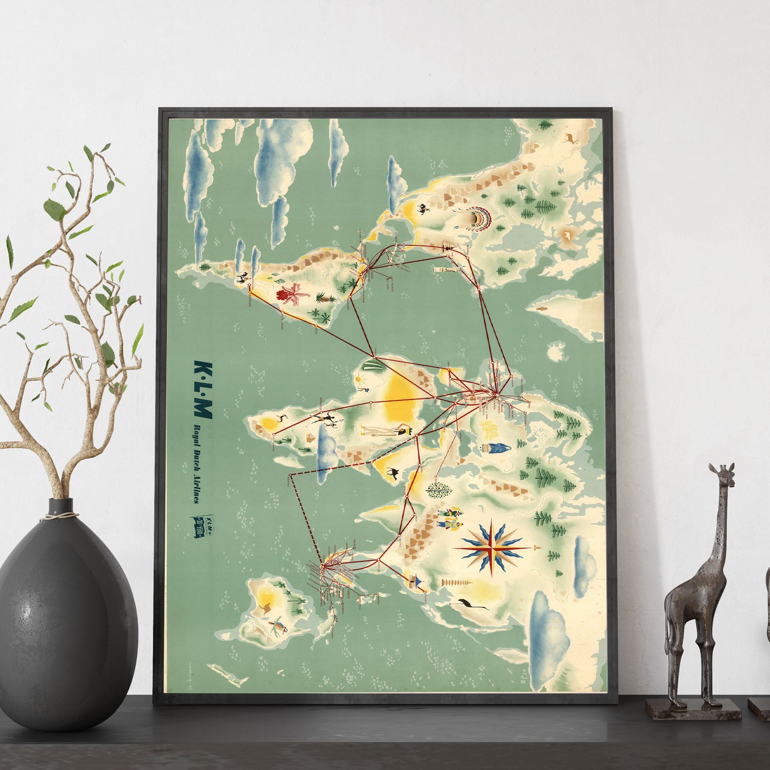 Vintage poster Nacnic. Azië vintage poster. Japan trein. A3-formaat