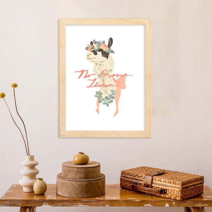 Tablou mesaje motivationale, Nacnic, “No Drama Llama”, 1 buc, 86253-1-A4-SM