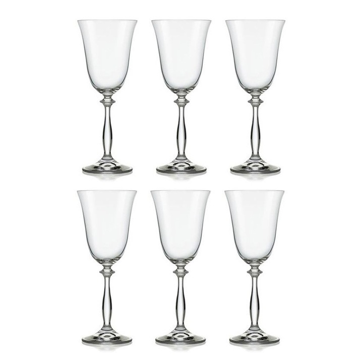 6 darabos pohárkészlet, Justyna, Üveg, 350 ml, Átlátszó