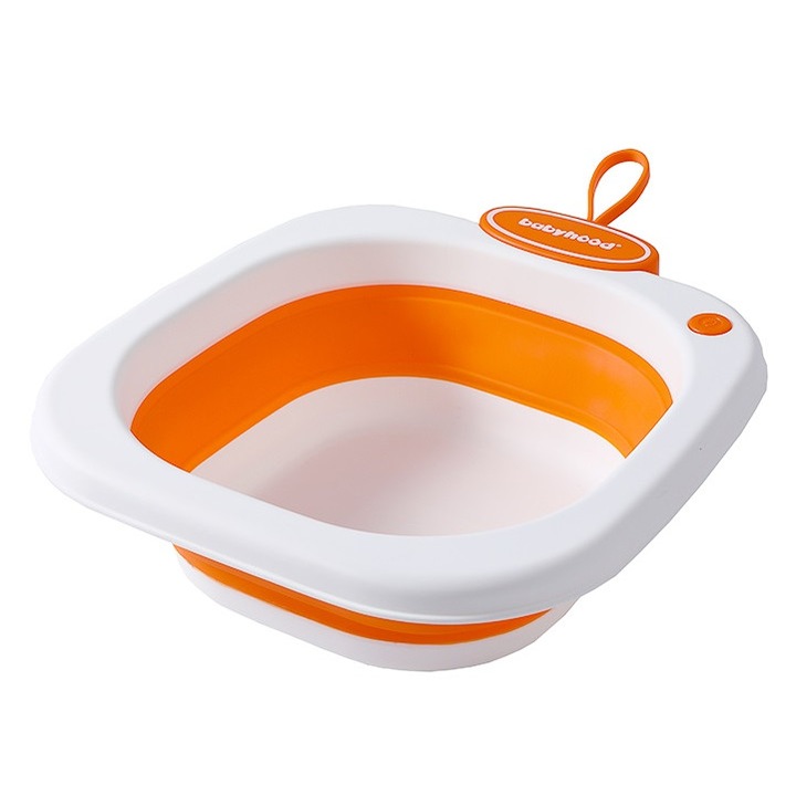 Bol pliabil, Babyhood, Plastic/Silicon, 32.2x29.5x10 cm, Portocaliu