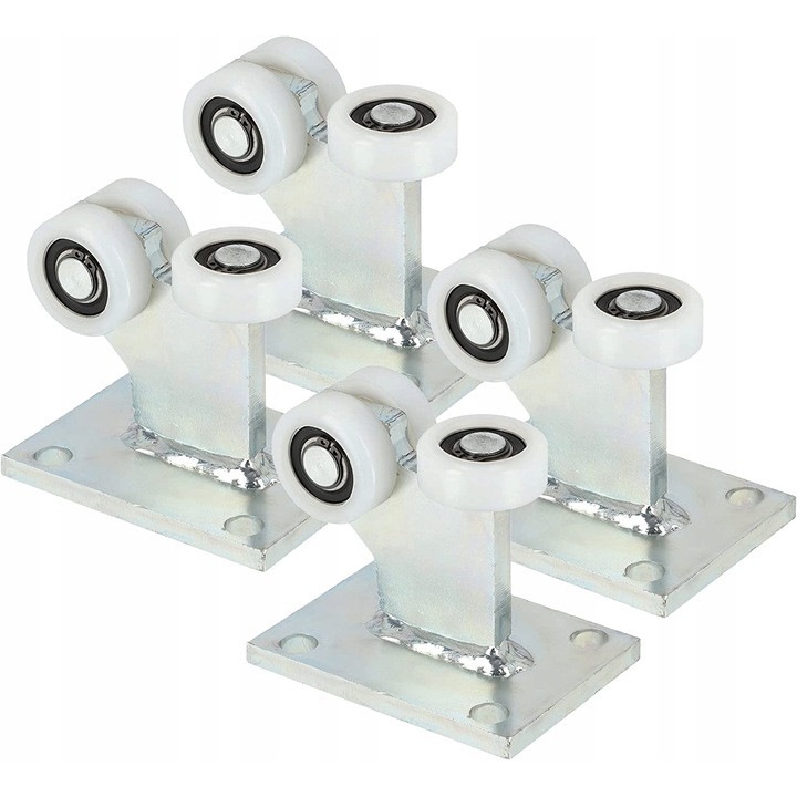 Set 4 buc x 3 roti porti culisante, Kotarbau, Otel, 108 x 80 mm, Multicolor