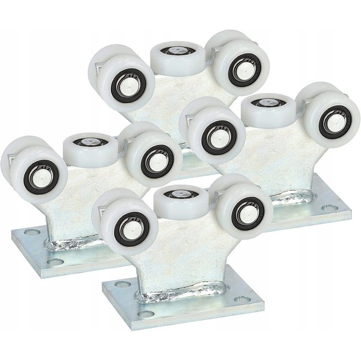 Set 4 buc x 5 roti porti culisante, Kotarbau, Otel, 108 x 80 mm, Multicolor