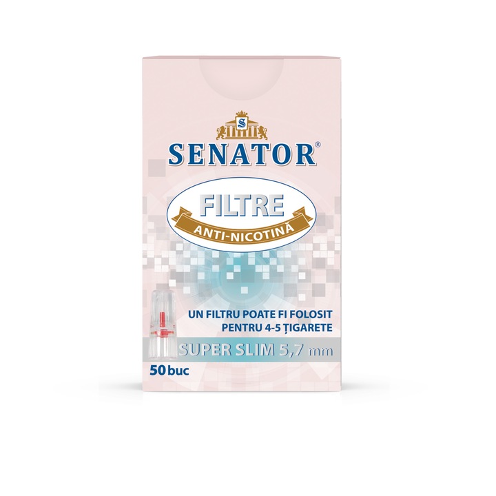 Minifiltre tigari antinicotina SENATOR - SUPER Slim 5.7 mm, 50 bucati
