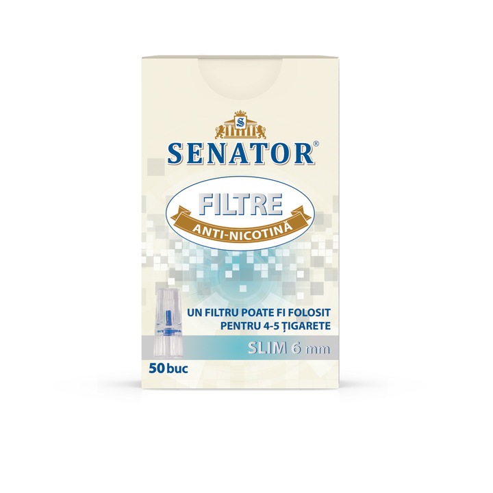 Minifiltre tigari antinicotina SENATOR - Slim 6 mm, 50 bucati