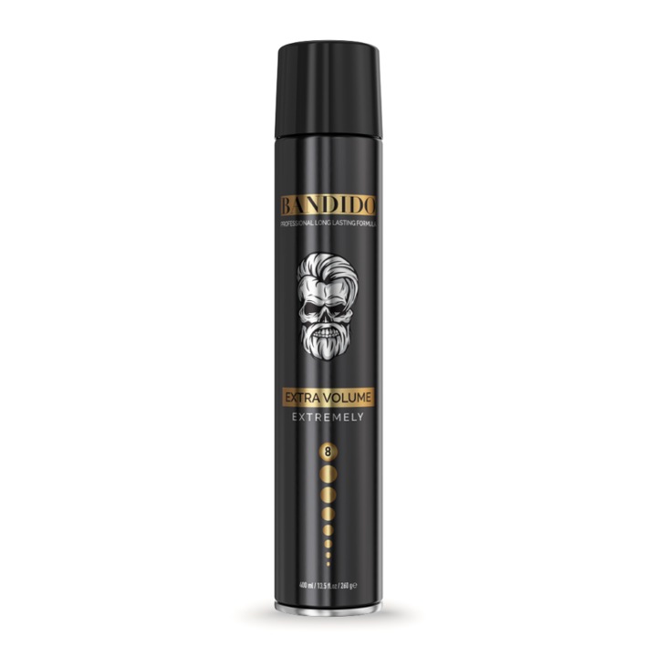 Fixativ Bandido Hair Spray Black, Extra Volum, 400ml
