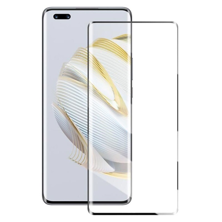 Стъклен Протектор за Huawei Nova 10 Pro, Удароустойчив, Full Coverage, Черен