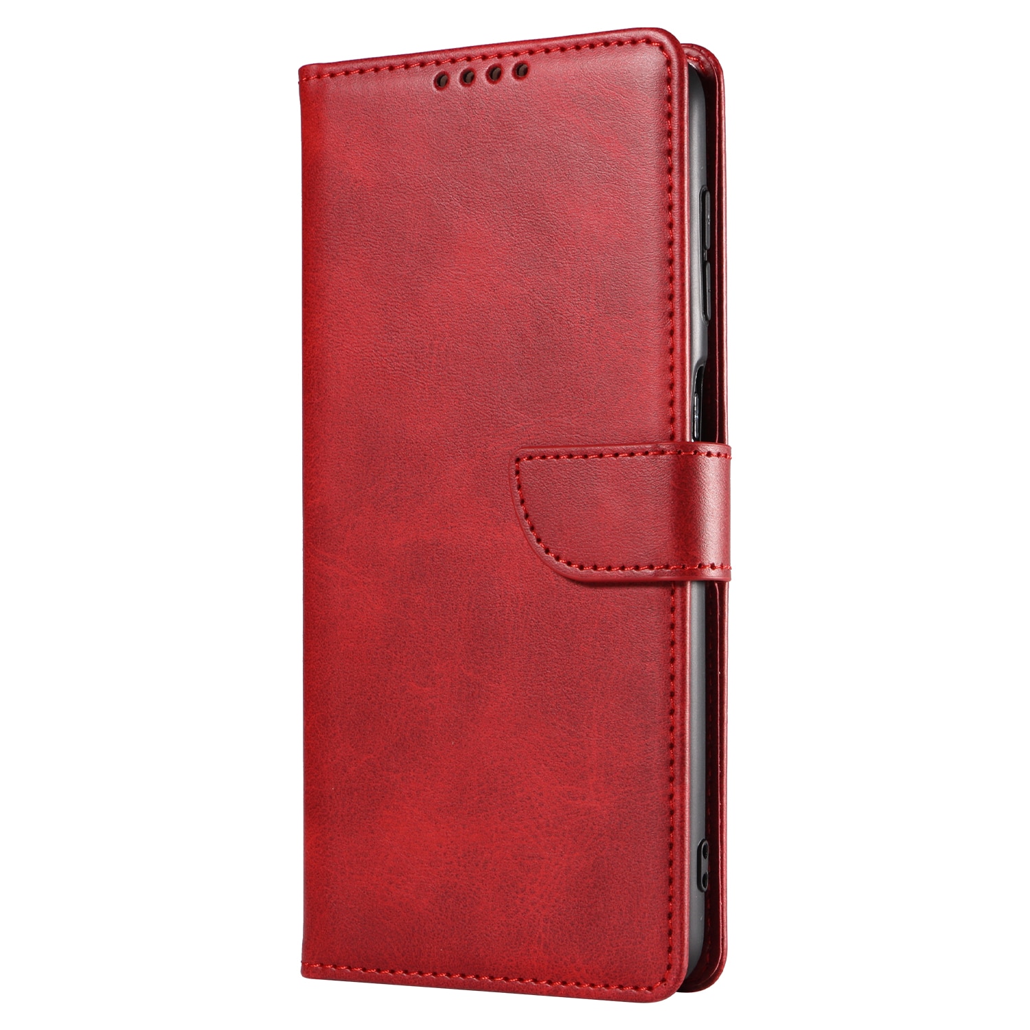 Husa din piele pentru Samsung Galaxy S23 Plus, inchidere magnetica, suport card, suport, rosie vin