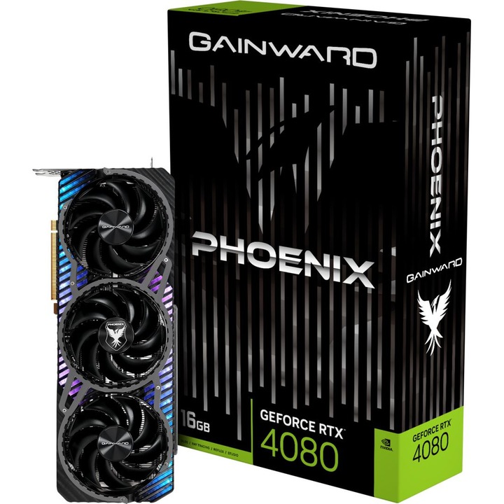 Видео карта Gainward GeForce RTX 4080 16GB Phoenix DLSS 3, GDDR6X, 256bit, HDMI, 3 x DisplayPort