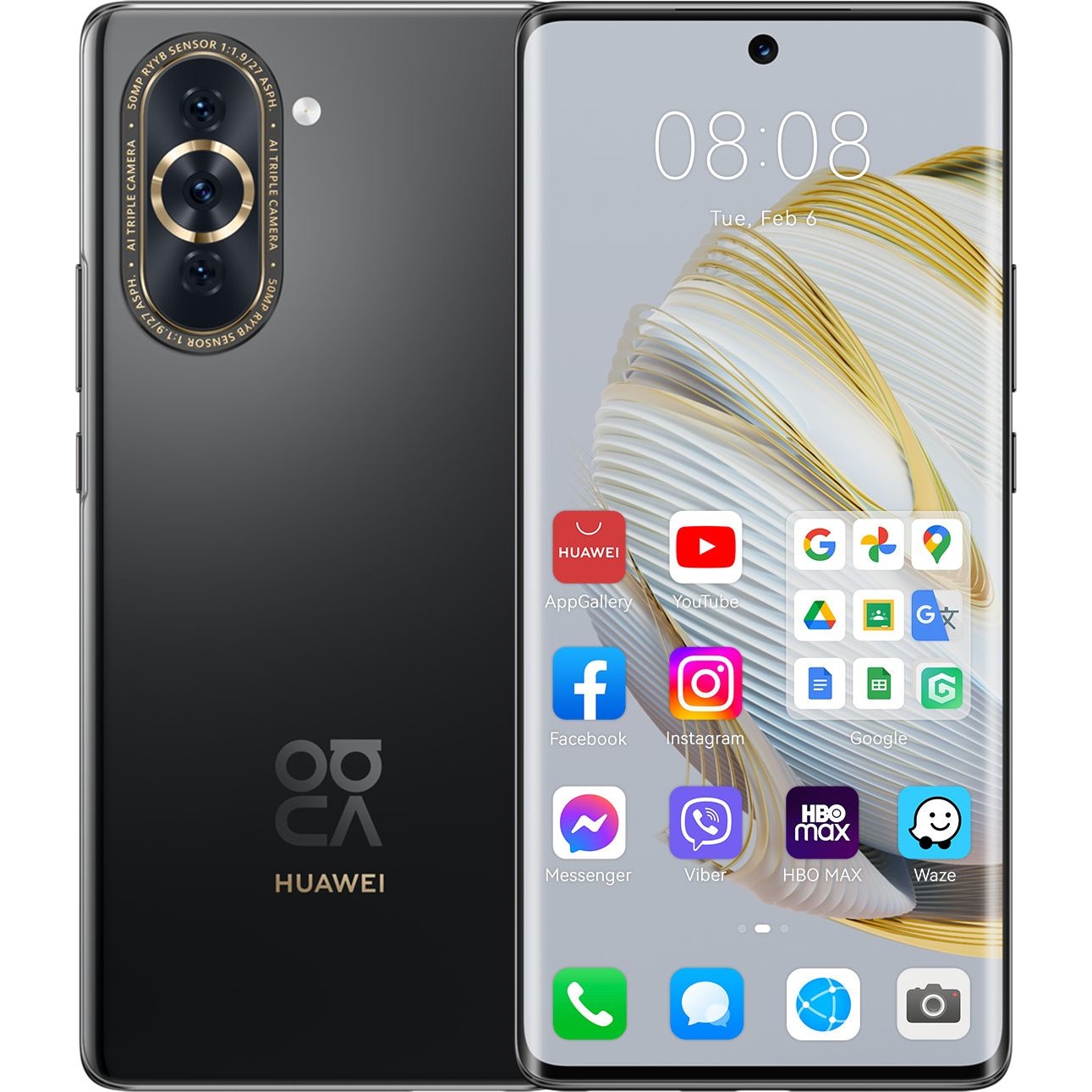 Смартфон HUAWEI nova 10 Pro, 8GB, 256GB, Starry Black + калъф HUAWEI ...