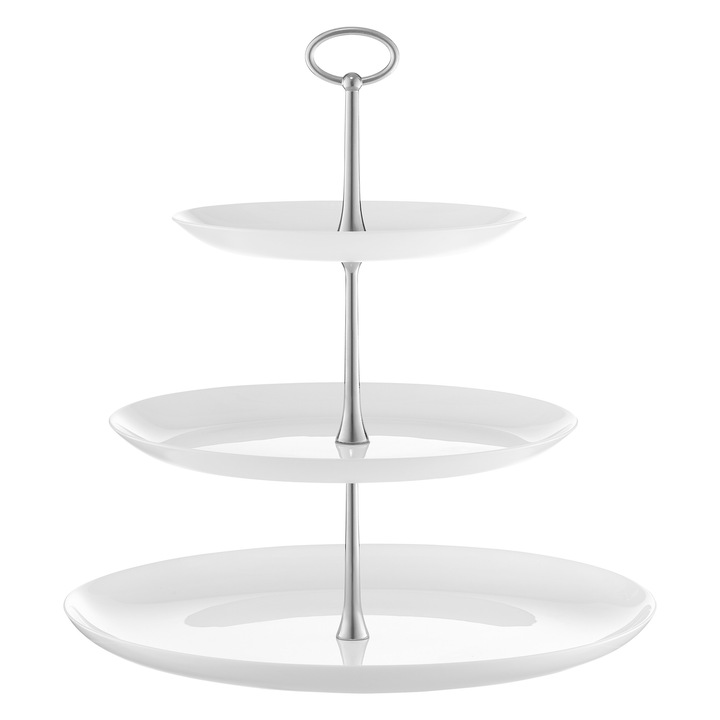 Suport prajituri etajat, 3 nivele, alb, AMBITION Valencia