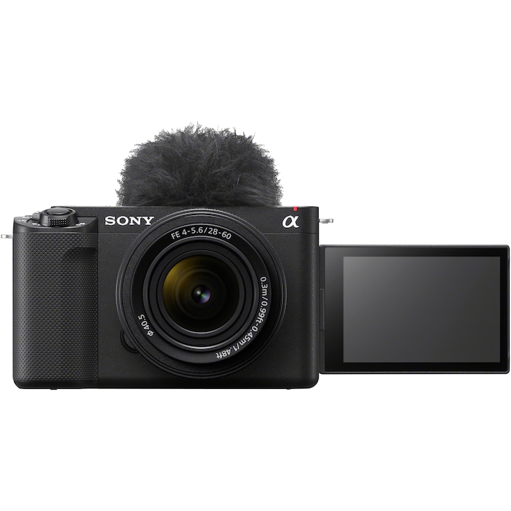 Aparat foto Mirrorless Sony Alpha ZV-E1, Vlogging, Full Frame, 4K60p, 12.2MP + Obiectiv FE 28-60mm F4-5.6, Negru