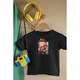 Tricou personalizat pentru copii cu imprimeu, Stumble Guy - Gold Digger, Negru, 140-152 CM