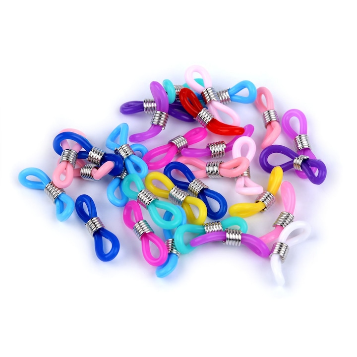 Set 10 clipsuri siliconice pentru ochelari 20 mm Multicolor