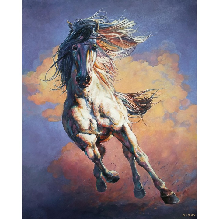 Set de broderie cu diamante ITA ART, Cu vantul, 40x50cm, Multicolor