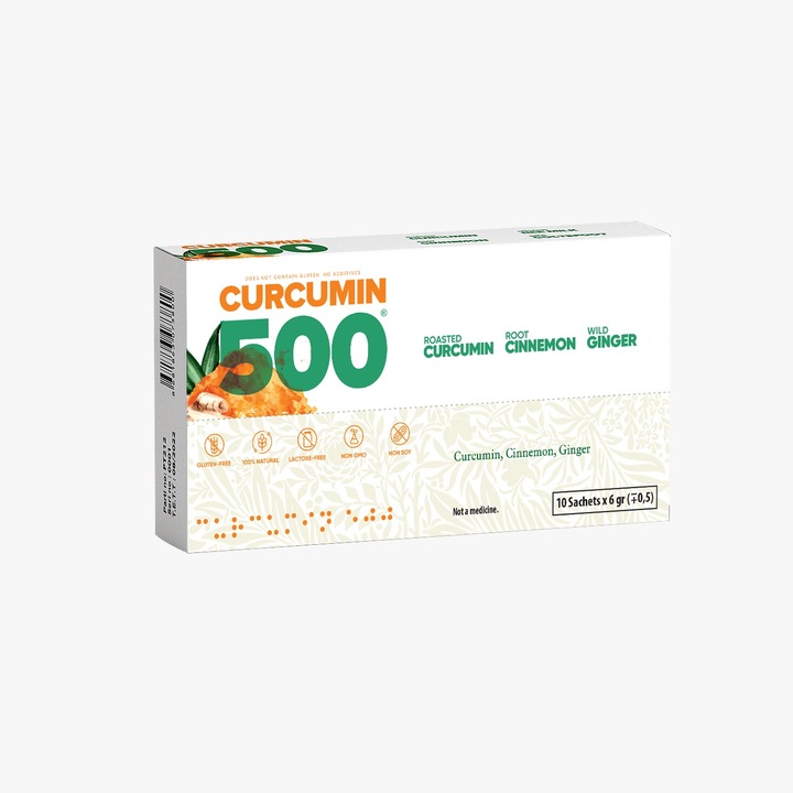Pulbere cu extract de turmeric, Curcumin 500, 10 plicuri