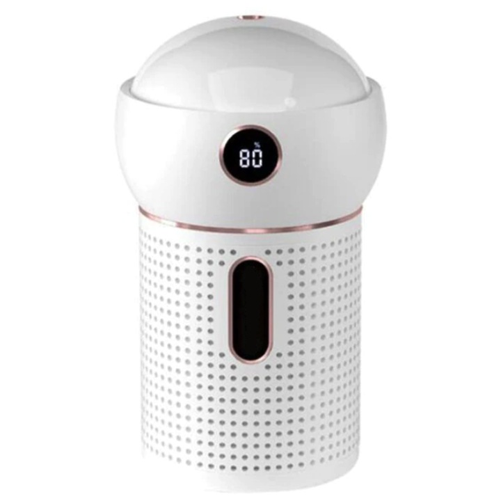 USB töltő párásító, 3 az 1-ben, csillagos ég kivetítő, csendes spray, 650 ml, fehér